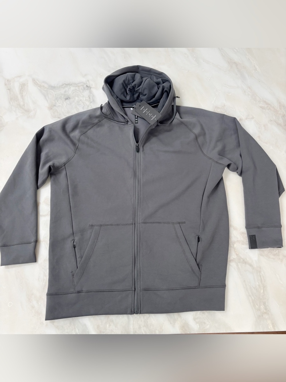 Ten Thousand Men’s Midweight Tech Full Zip Hoodie Size XXL Gray New